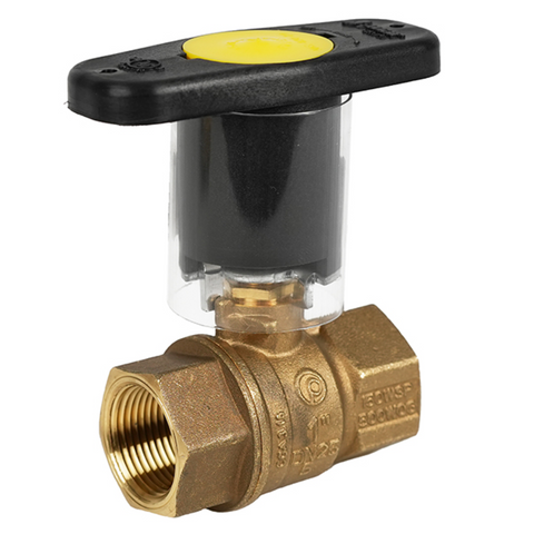 Jomar 100-404GIH 3/4 Inch Lead Free Brass Ball Valve, 2 Piece, Full Port, Threaded Connection, Insulated Handle, 600 WOG - Carton of 12