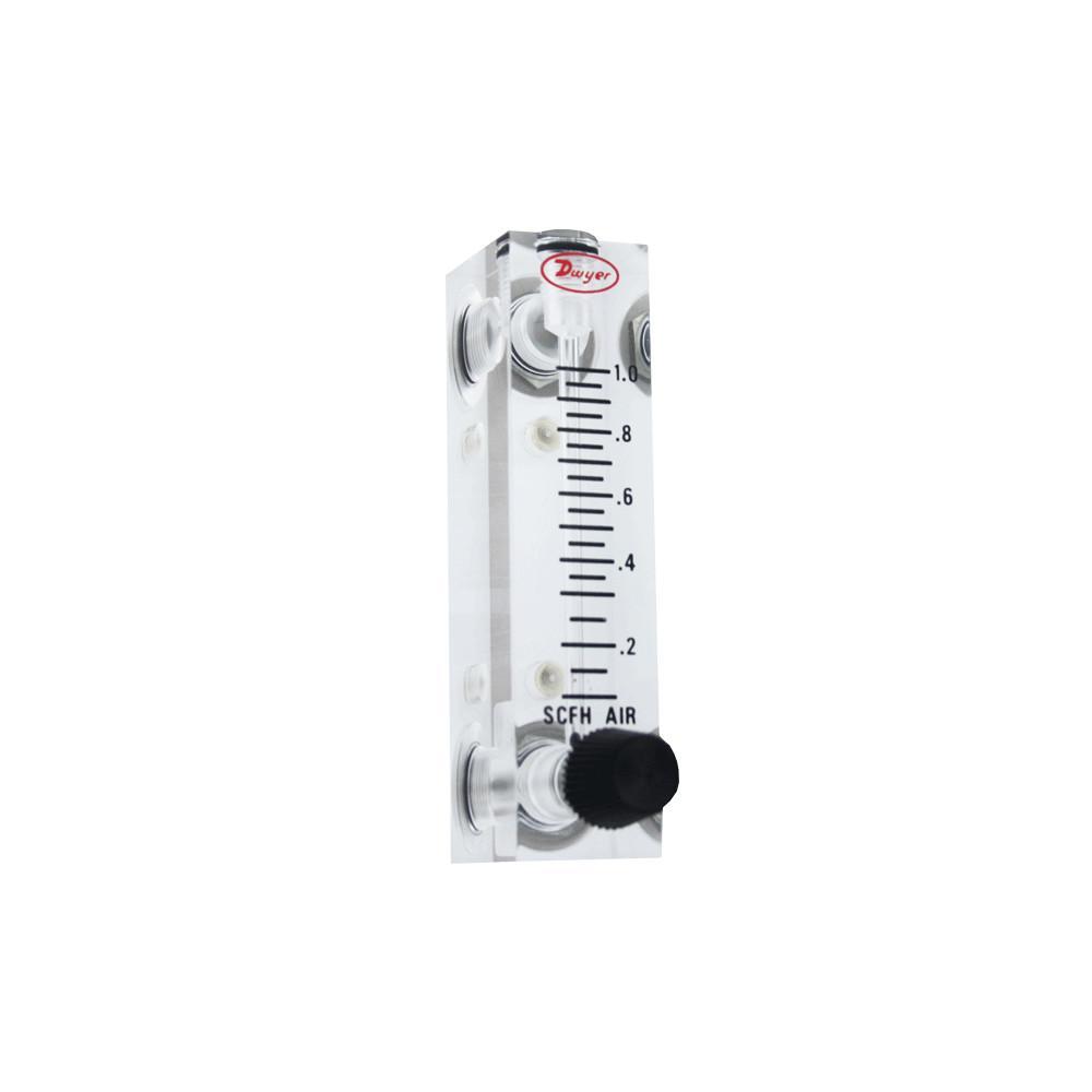 Dwyer VFA-25 Visi-Float® Acrylic Flowmeter, 3-25 LPM Air, Stainless Steel Valve