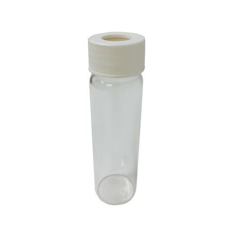 40mL Clear VOA Vial Economy Pack, Assembled w/ Open Top Bonded Septa Cap (140/cs) Greenwood Products 03-40BTS1401