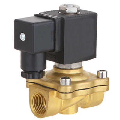 Solenoid Valve, 2 Inch NPT, Brass Body, 120 VAC Coil, Zero Differential